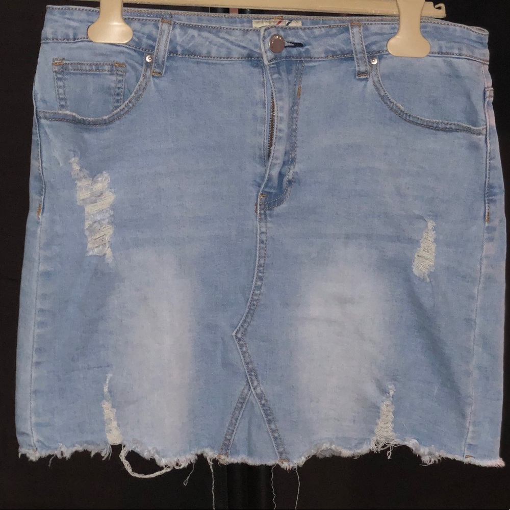 Plus Size Denim Skirt